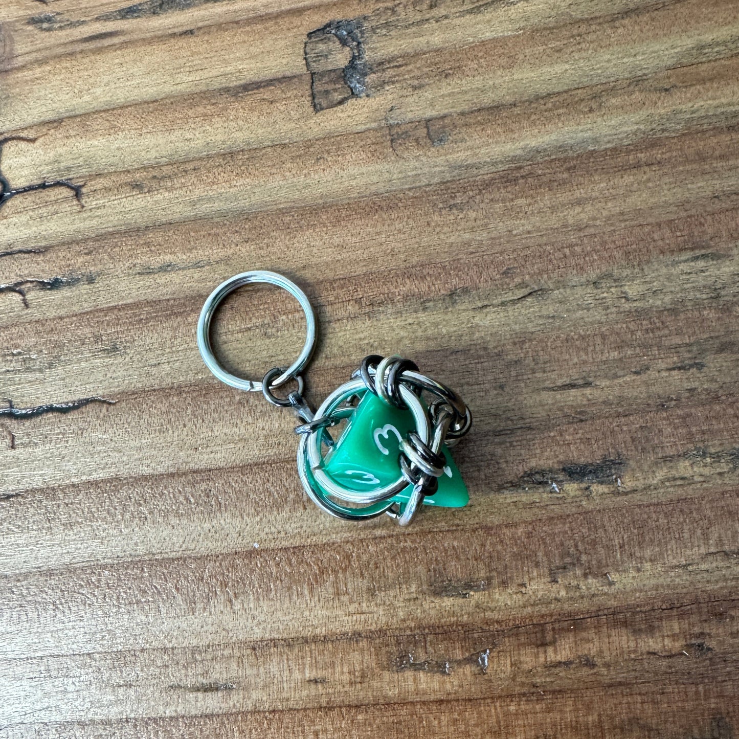 Silver/Black D4 Keychain