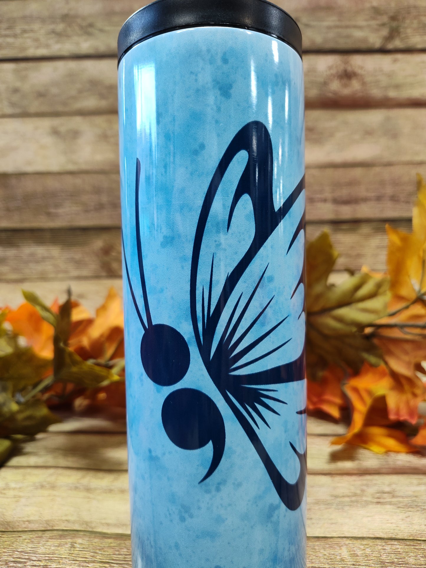 Semicolon Butterfly Tumbler